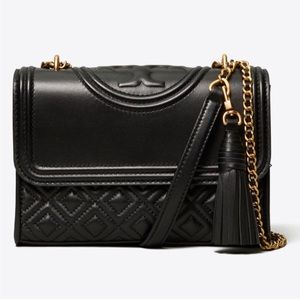 Tory Burch Small Black Flemming Quilted Crossbody Bag